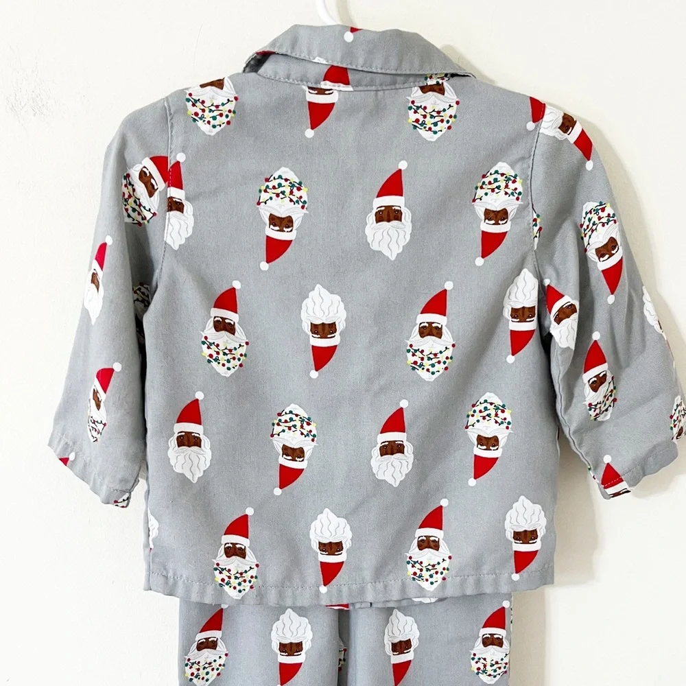 Old Navy Unisex Holiday-Print Santa Walnut Pajama Set Size 12-18 Months - Picture 8 of 11